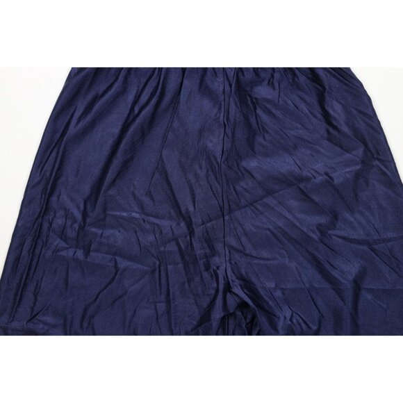 Vintage 90s Wilson Mens Large Blank Silky Nylon Basketball Shorts Navy Blue USA - Picture 12 of 13